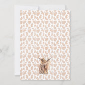 Invitation Floral Boho Highland Vache Calf Baby shower Invita (Dos)