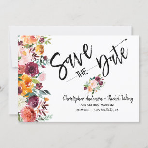 Invitation Floral Boho Peony Fiançailles Photo Enregistrer la