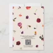 Invitation Floral Boho QR Code Mariage (Dos)