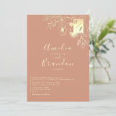 Invitation Floral Boho Terracotta Mariage (Debout devant)