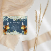 Invitation Floral Bois Moose Twin Boys Baby shower