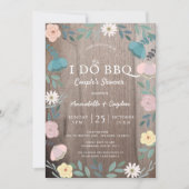 Invitation Floral Bois Rustique I Do BQ Couples Douche (Devant)