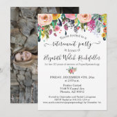 Invitation Floral Bonne Chance Envoyer Hors Parti De Retraite (Devant / Derrière)