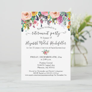 Invitation Floral Bonne Chance Envoyer Hors Parti De Retraite