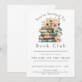 Invitation Floral Book Club (Devant / Derrière)