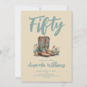 Invitation Floral Boots Occidentaux Cinquantième anniversaire (Devant)