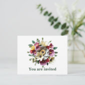 Invitation Floral Boquette 3 D Fleurs (Debout devant)