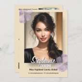 Invitation Floral Border Promotional Pageant Prints | QR Code (Devant / Derrière)