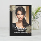 Invitation Floral Border Promotional Pageant Prints | QR Code (Debout devant)