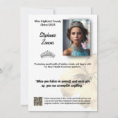Invitation Floral Border Promotional Pageant Prints | QR Code (Dos)