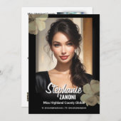 Invitation Floral Border Promotional Pageant Prints | QR Code (Devant / Derrière)