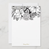 Invitation Floral Botanical Black White Sweet 16 (Dos)