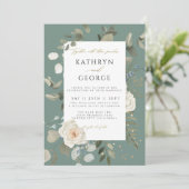 Invitation Floral Botanical Greenery Mariage de calligraphie  (Debout devant)