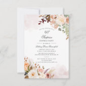 Invitation Floral Botanical Pastel 60e fête d'anniversaire (Devant)