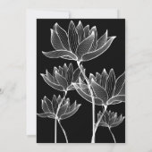 Invitation Floral Botanique Moderne Mariage noir et blanc (Dos)