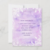 Invitation Floral Botanique Violet Serez-Vous Ma Fille Fleur (Dos)