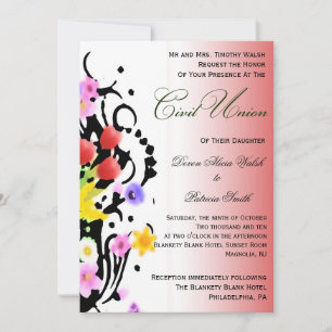 Invitation Floral Bouquet Civil Union