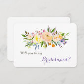 Invitation Floral Bouquet Serez-Vous Ma Servante D'Accueil (Devant / Derrière)