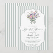 Invitation  Floral Bouquet Spring Bridal Shower (Devant / Derrière)