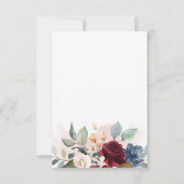 Invitation Floral Bourgogne Aquarelle Mariage de feuillage (Dos)