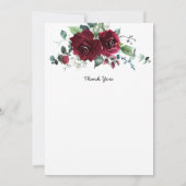 Invitation Floral Bourgogne Aquarelle Marsala Fête des mariée (Dos)