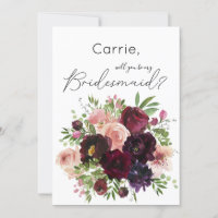Floral Bourgogne & Blush Serez-Vous Ma Femme D'Acc