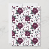 Invitation Floral Bourgogne Cream Love in Bloom Fête des mari (Dos)
