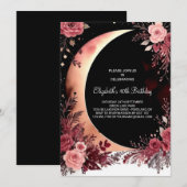 Invitation Floral Bourgogne Custom 40e anniversaire (Devant / Derrière)