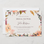 Invitation Floral Bourgogne | Fête des mariées horizontale be (Devant)