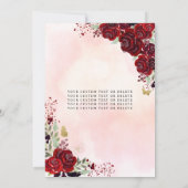 Invitation Floral Bourgogne Gold Princesse Anniversaire Quinc (Dos)