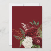 Invitation Floral Bourgogne luxuriant fête d'anniversaire vir (Dos)