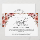 Invitation Floral Bourgogne, Mariage virtuel en ligne (Devant / Derrière)