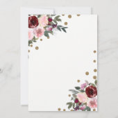 Invitation Floral Bourgogne Rouge or Parties scintillant Tiar (Dos)