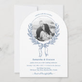 Invitation Floral Bow Circle photo Mariage (Devant)