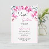 Invitation Floral Bow Coquette Sweet 16 Anniversaire (Debout devant)