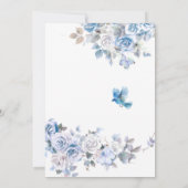 Invitation Floral Bow Crest Sweet Baby Baby shower garçon (Dos)