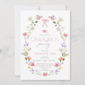 Invitation Floral Bow Graduation party Arch Photo (Devant)