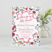 Invitation Floral Bow She's Tying the Knot Fête des mariées (Debout devant)