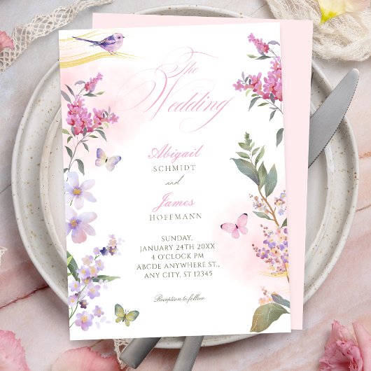 Invitation Floral branch wedding 