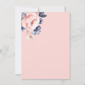 Invitation Floral Bridal Brunch Aquarelle rose bleu Fleurs (Dos)