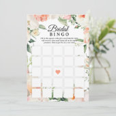 Invitation Floral Bridal Shower Bingo Game Printable (Debout devant)