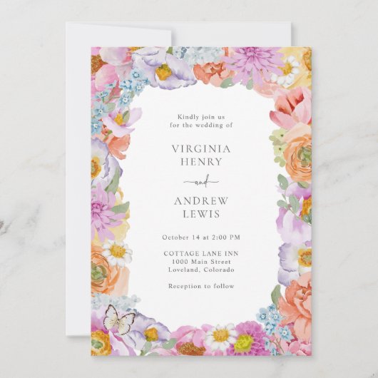 Invitation Floral Bright Mariage (Devant)