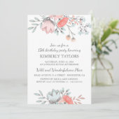 Invitation Floral Brithday Party Vintage (Debout devant)