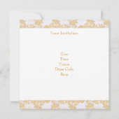 Invitation Floral Brown Gold White Bow 21e fête d'anniversair (Dos)