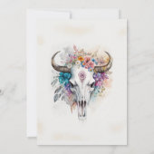 Invitation Floral Bull Skull Watercolor Art (Dos)