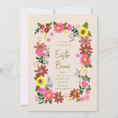 Invitation Floral Bunny Easter Brunch Spring Garden (Devant)