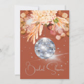 Invitation Floral Bural Orange Disco Ball Fête des mariées (Dos)