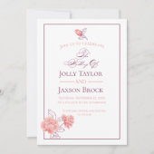 Invitation  Floral | Burgundy & Blush Pink Exemple Mariage (Devant)