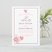 Invitation  Floral | Burgundy & Blush Pink Exemple Mariage (Debout devant)