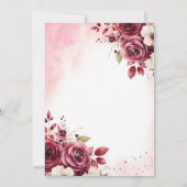 Invitation Floral Burgundy Butterfly Princess Quinceanera (Dos)